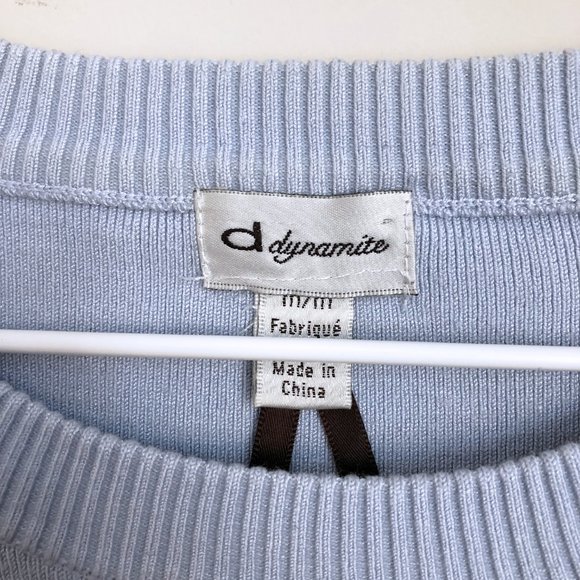 Dynamite Crewneck Knit Sweater Baby Blue - Picture 4 of 6
